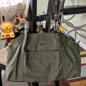 Baggalini dark olive green tote